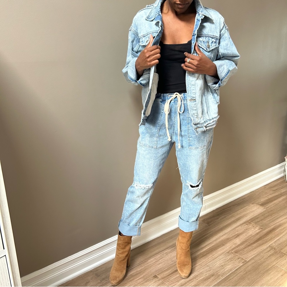 Ksubi Oversized Classic Distressed Jean Jacket